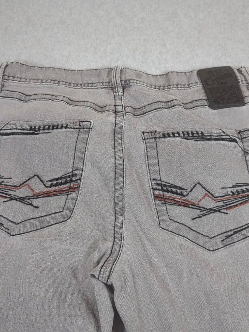 Axe & Crown Jeans Men's 34x32 (Actual 34x30) Gray Denim Straight Leg Stretch